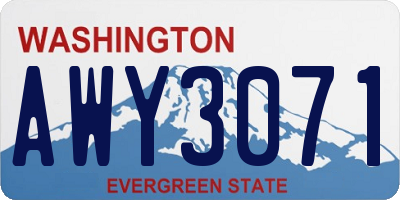 WA license plate AWY3071
