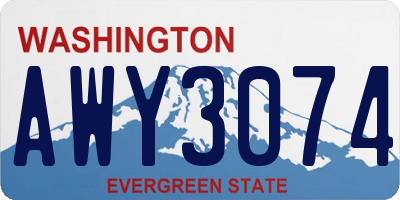 WA license plate AWY3074