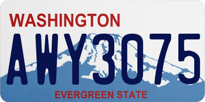 WA license plate AWY3075