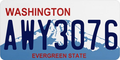 WA license plate AWY3076