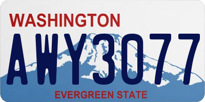 WA license plate AWY3077