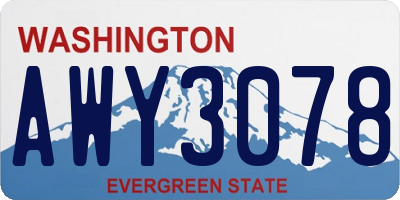 WA license plate AWY3078