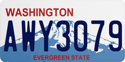 WA license plate AWY3079