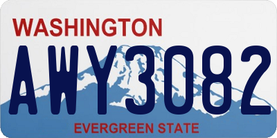 WA license plate AWY3082