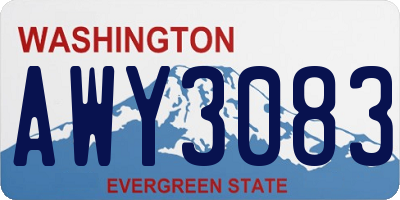 WA license plate AWY3083