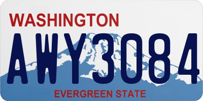 WA license plate AWY3084