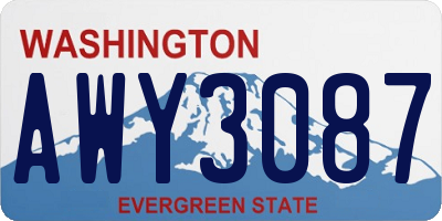 WA license plate AWY3087
