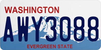 WA license plate AWY3088