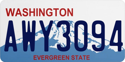 WA license plate AWY3094