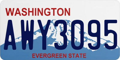 WA license plate AWY3095