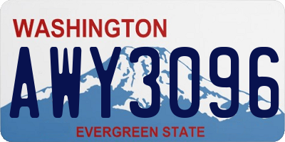 WA license plate AWY3096