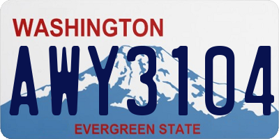 WA license plate AWY3104