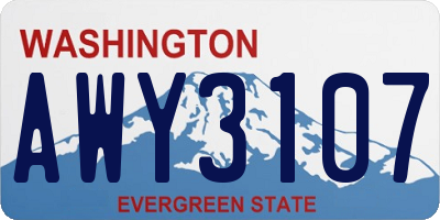 WA license plate AWY3107
