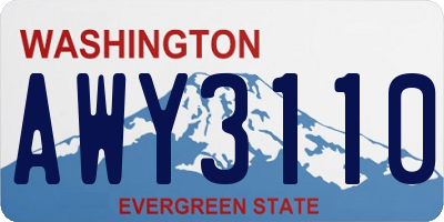 WA license plate AWY3110