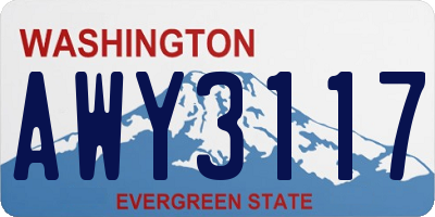 WA license plate AWY3117