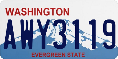 WA license plate AWY3119