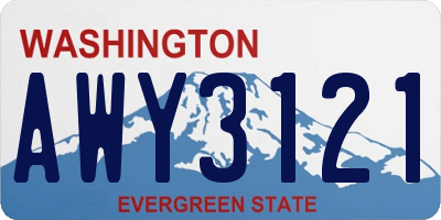 WA license plate AWY3121