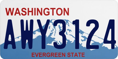 WA license plate AWY3124
