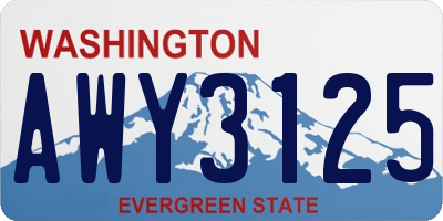 WA license plate AWY3125