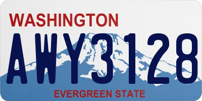 WA license plate AWY3128