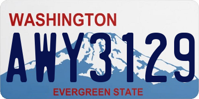 WA license plate AWY3129