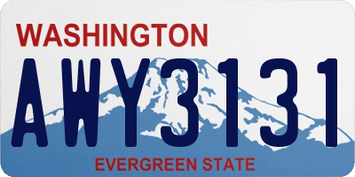 WA license plate AWY3131