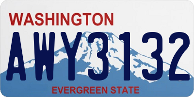 WA license plate AWY3132