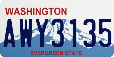 WA license plate AWY3135