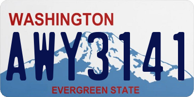 WA license plate AWY3141