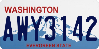 WA license plate AWY3142