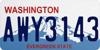 WA license plate AWY3143