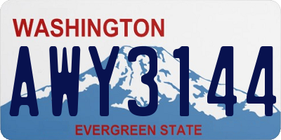 WA license plate AWY3144