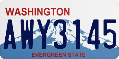 WA license plate AWY3145