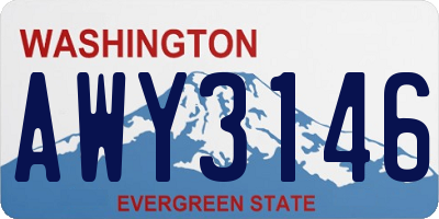 WA license plate AWY3146