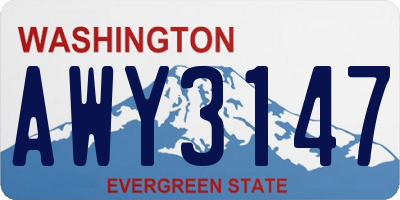 WA license plate AWY3147