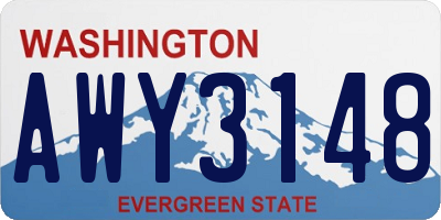 WA license plate AWY3148