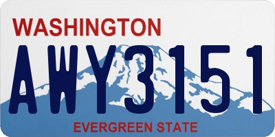 WA license plate AWY3151