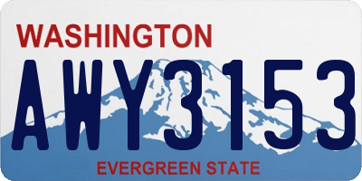 WA license plate AWY3153