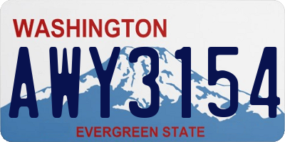 WA license plate AWY3154