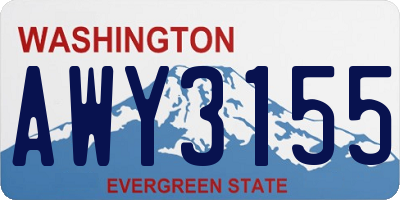 WA license plate AWY3155