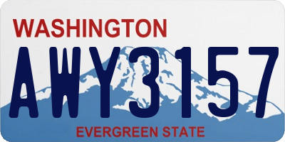 WA license plate AWY3157