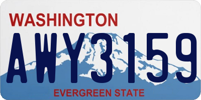 WA license plate AWY3159