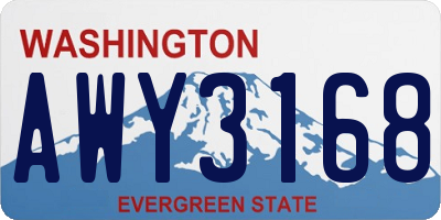 WA license plate AWY3168