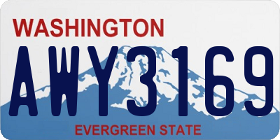 WA license plate AWY3169