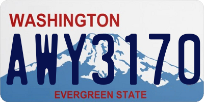 WA license plate AWY3170