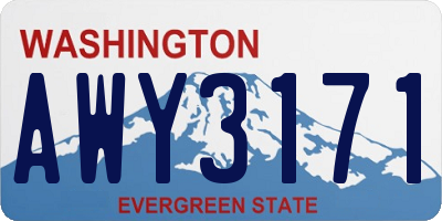 WA license plate AWY3171