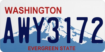 WA license plate AWY3172