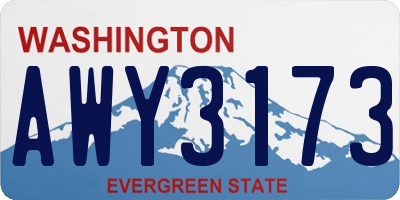 WA license plate AWY3173
