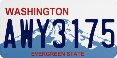 WA license plate AWY3175