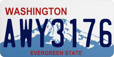 WA license plate AWY3176